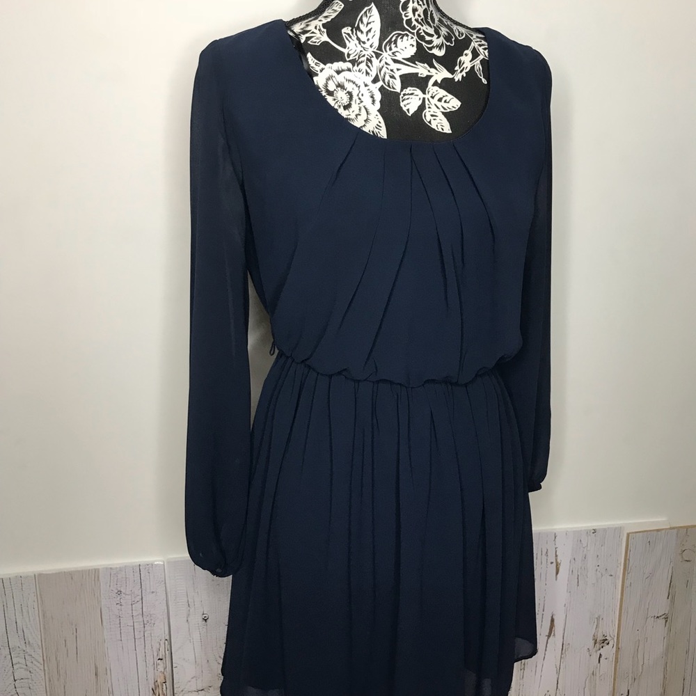 Navy Sheer Dress